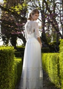 Rustic wedding dress with cape
