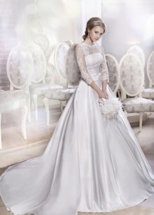 Lush wedding dress with openwork top