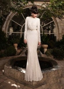Wedding dress for mature bride closed