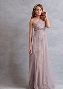 Wedding dress of delicate lilac color
