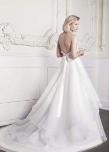 Bridal A-line puffy wedding dress with train