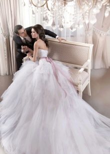 Lush wedding dress with an air train