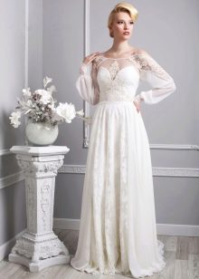 Wedding dress from cornflowers with lace