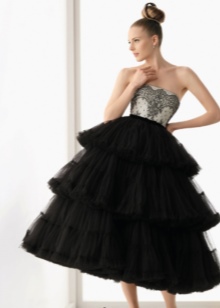 Black short puffy wedding dress