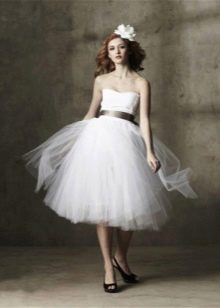 Short wedding dress with a puffy skirt