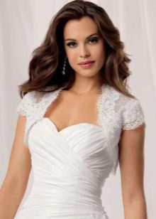 Wedding dress with lace bolero