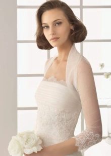 Wedding bolero with transparent sleeves