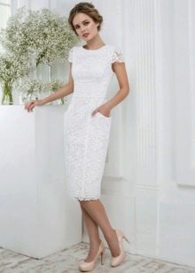 Lace Midi Wedding Dress