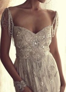 Vintage wedding dress dyed with beads