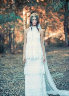 Vintage tiered wedding dress