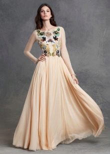 Evening beige dress from Dolce and Gabbana