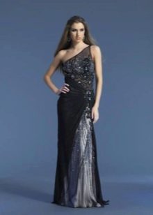 Dave and Johnny One Shoulder Gown