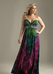 Green evening sundress for the full