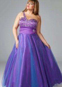 One Shoulder Full A-Line Evening Dress