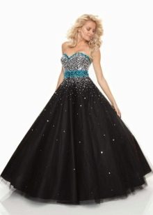 Full A-Line Evening Dress with Sequins