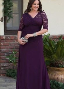 Evening dress with a wrap for the plump