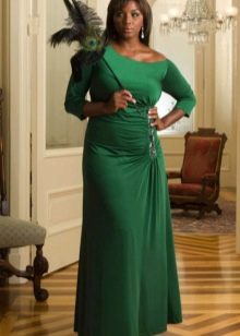 Green sheath dress for full evening