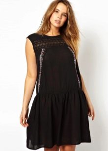 Linen evening dress for plump