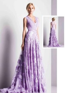 Lilac evening dress lace