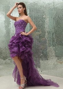 Lilac evening dress short in front, long in back hi low