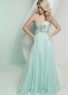 Mint evening dress for blondes