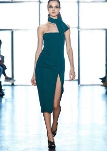 Dark turquoise evening dress