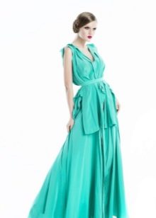 Light turquoise evening dress