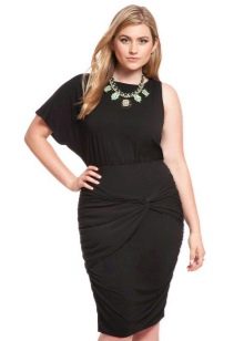 One shoulder evening dress for plump
