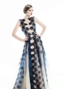 Simple Guipure Evening Dress
