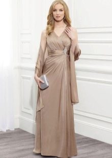 Evening dress for the mother of the groom with a stole