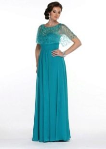 Evening dress for mom for her son's wedding turquoise