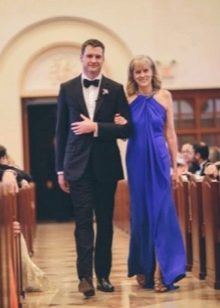 Robe de soirée pour la mère du marié bleu