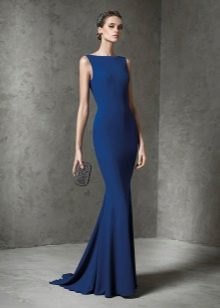 Blue mermaid evening dress