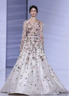 Full-length evening dress with sleeves