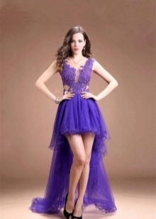 Lilac evening dress short in front, long in back