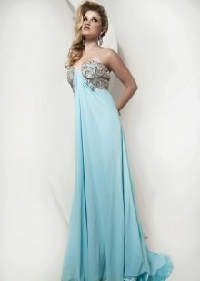 Greek Style Evening Dress with Layered Chiffon Skirt