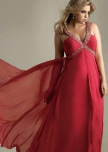 Greek style evening dress with wide shoulders