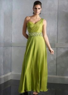 Floor-length evening dress in green
