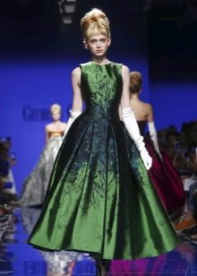 Evening green midi dress