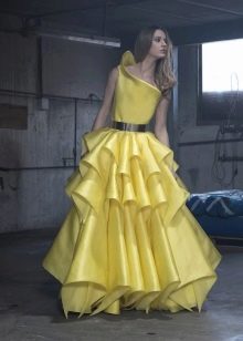 Lush yellow evening dress by Isabel Sanchez