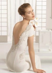 Satin wedding dress with open back
