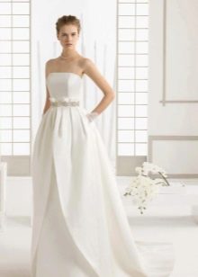 Satin a-line wedding dress