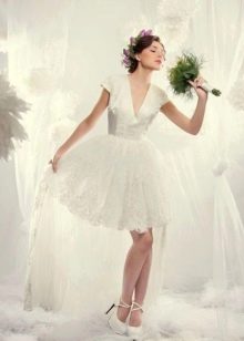 Satin wedding short from satin and chiffon