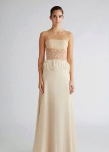 Evening dress in milky shade