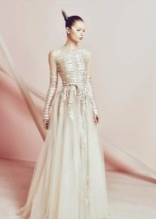 Evening dress with overflow