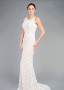 Lace evening dress to the floor