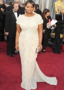 Evening dress white for full closed