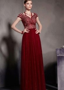 Burgundy dress with high waist