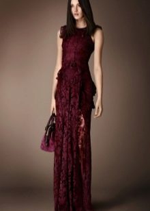 Burgundy evening dress