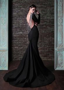 Backless Black Evening Dress